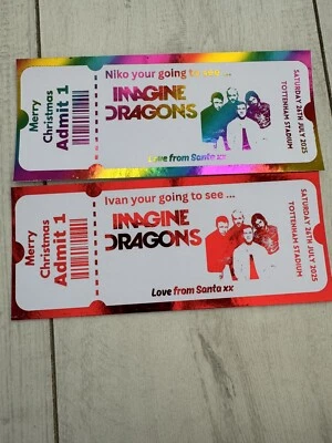 TIXHUB.CO.UK Personalised Foiled Golden Ticket, Custom Concert Event Ticket, Birthday Gift