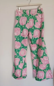 Lilly Pulitzer Vintage Pants 6 "Towering Tulips" Rare HTF Print Flare Leg - Picture 1 of 6