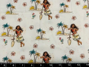 Tina SCRAP 9"x14" Custom Moana Vibes Beach Ocean Tropical Disney Cotton Fabric - Picture 1 of 1