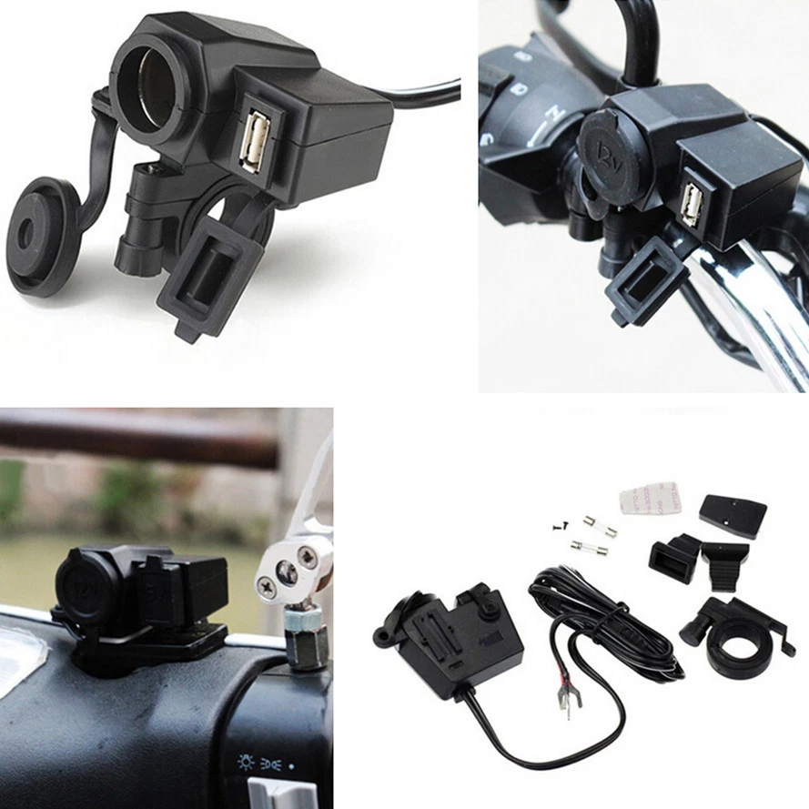  Encendedor de cigarrillos para motocicleta bicicleta toma USB cargador de teléfono impermeable Foto 1 de 4