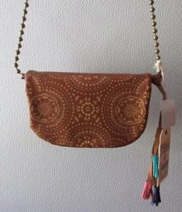 Women's T-Shirt & Jeans Co Purse w/ Style Brown Shoulder Bag Beaded Chain Tassle - Picture 1 of 10