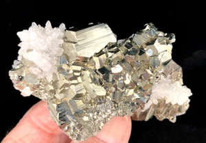 PYRITE WITH QUARTZ - PERU - 3 1/2 inches - Picture 1 of 11