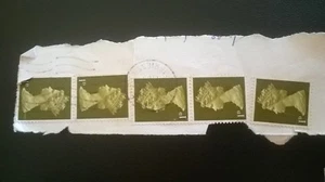 5 x GB USED 1d MACHIN DEFINITIVE PRE-DECIMAL STAMPS - POSTMARK & PAIRS - Picture 1 of 1