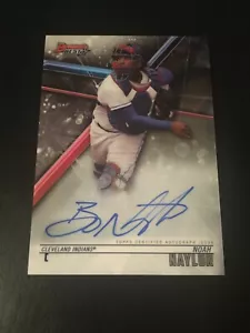 NOAH NAYLOR 2018 BOWMAN'S BEST AUTO BASEBALL CARD #B18-NN - CLEVELAND INDIANS - Picture 1 of 2