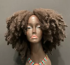 Essence Wigs Dark Brown "Candy Curl" Afro Curly Wig Type 4 Marley - Picture 1 of 3