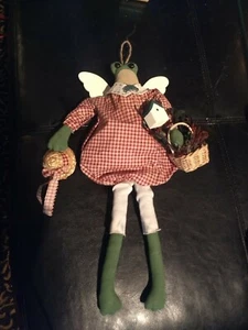 Vintage Hanging Country Frog gingham - Picture 1 of 3