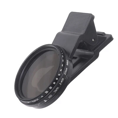 37mm Clip-On SmartPhone Camera Lens Variable Neutral Density ND Filter ND2-ND400 - Image 1 of 4