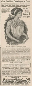 Simpson Crawford Corset 1909 Woman Waist New York Vintage Print Ad - Picture 1 of 1