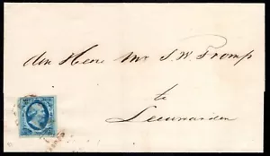 Carta doblada Países Bajos, 1856. Dokkum a Leeuwarden. - Imagen 1 de 3