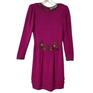 Vintage Don Sayres For Wellmore Wollmischung Rosa Perlen Pullover Kleid Gr 10 - Bild 1 von 7