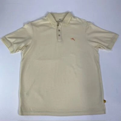 Tommy Bahama Cream Polo Shirt Marlin Logo Classic Golf Casual M/M - Image 1 of 4
