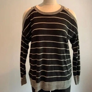 LOFT Tunic Sweater Women’s Medium Black White Nautical Coastal Classic NEW - Picture 1 of 8