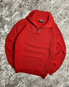 Carlo Colucci 1/4 roter Reißverschluss Strickpullover Übergröße - Bild 1 von 7