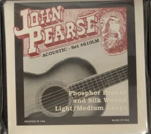 (ONE SET) John Pearse Silk & Phosphor Bronze Acoustic Guitar Strings 12-53 610LM - Picture 1 of 5