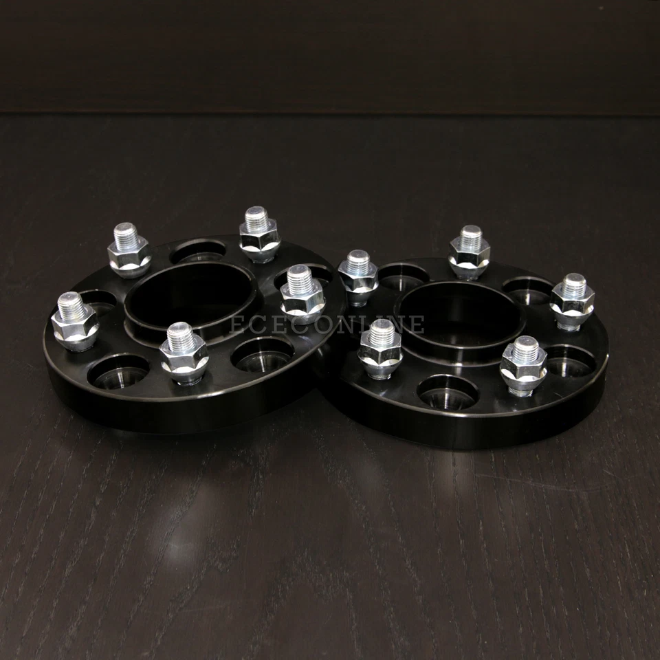 25mm (1") Hubcentric Black Wheel Spacers | 5x100 56.1 12x1.25 | for Subaru Scion - Image 1 of 4