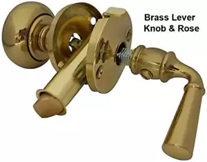 Solid Brass Storm Door Latch, Polished Brass, Made in Taiwan, 1 Pack - Picture 1 of 6