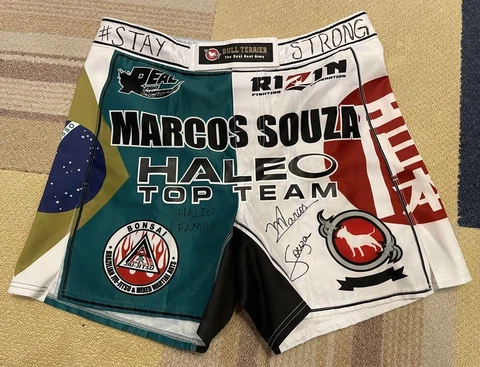Marcos Souza Autographed Fight Pants Cover