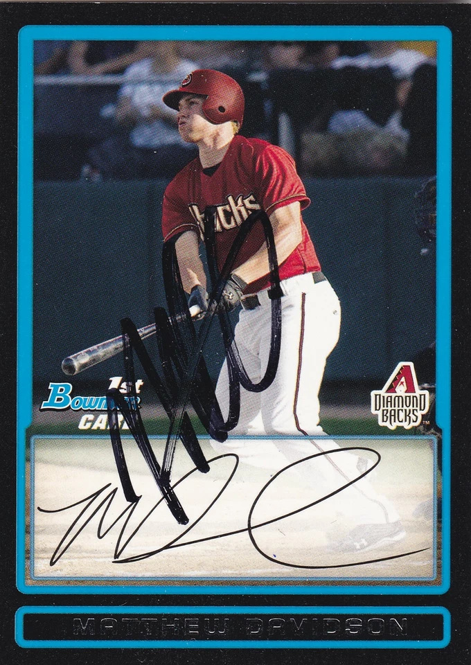 TARJETA FIRMADA POR MATT DAVIDSON ARIZONA DIAMONDBACKS CHICAGO WHITE SOX CINCINNATI ROJOS Foto 1 de 1