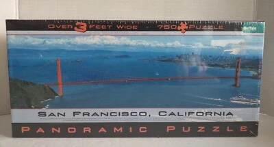 Puzzle San Francisco Golden Gate Bridge Panoramic 3' Wide 750 Pcs Buffalo USA - Image 1 of 4