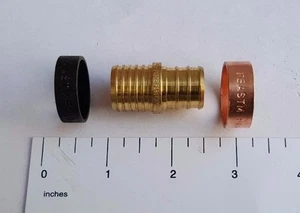 1) 3/4" PEX X 3/4" PB (POLYBUTYLENE) SPLICING REPAIR KIT LEAD FREE COUPLING+RING - Picture 1 of 3