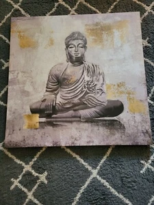 Buddha Inspired Canvas Eastern Figure 30x30 - Picture 1 of 1