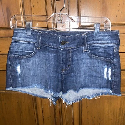 SIWY Camilla Cut-Off Shorts-Jean/Denim-Frayed Hem-Low Rise-Blue-Size 27-EUC! - Image 1 of 4
