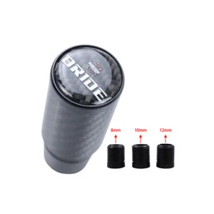Universal BRIDE Black Carbon Fiber Manual Gear Shift Knob Shifter 90mm - Picture 1 of 7