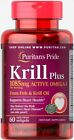 Puritans Pride KRILL Plus 1085mg Heart Health 60 Softgels DHA Omega 3 Fish Oil