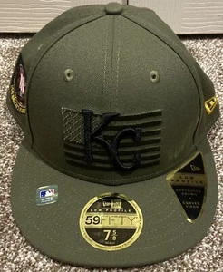 59FIFTY Kansas City Royals Baseball Cap Size 7-5/8 Armed Forces Day Low Profile - Picture 1 of 5
