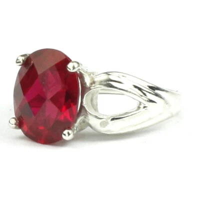 Created Ruby, Sterling Silver Ladies Ring, SR361-Handmade - Image 1 of 4