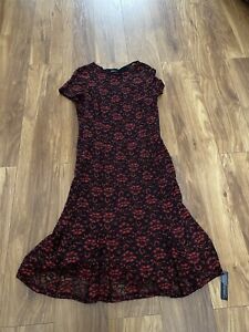 Womens Dress Size 18. Roman Make. New With Tags. Red And Black Glittery Dress. 