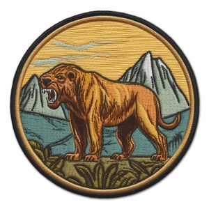 Parche Homotherium Apliques Plancha Insignia de Animal Salvaje Prehistórico Extinto - Imagen 1 de 12