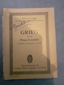 N º 726 - Piano Concerto - Edvard Grieg - Música Edición Eulenburg - Imagen 1 de 1