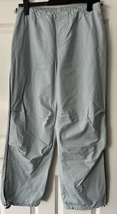 Stradivarius Parachute XS Baggy Oversize Teal Black Cargo Black Stripe Trousers - Picture 1 of 7