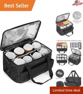 Reusable 8 Cups Drink Carrier for Delivery with Adjustable Dividers, Handle w... - Picture 1 of 10