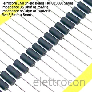 5 pezzi Perline di Ferrite Filtro Induttore EMI Shield FRH035080A 3,5 x 8mm - Imagen 1 de 1