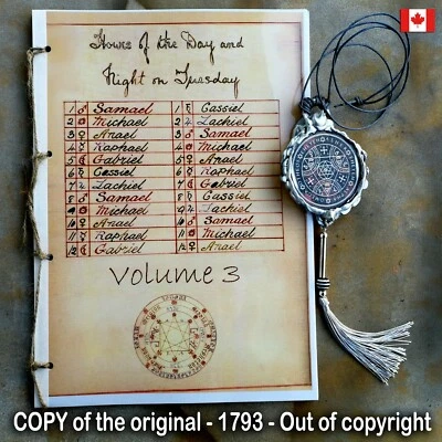 Antique Book Occult Black Magic Manuscript Grimoire Handwritten Astrology Seal 3 - Image 1 of 4