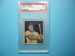 1949 BOWMAN MLB BASEBALL CARD #18 BOBBY THOMSON PSA 7 NM SHARP '49 BOWMAN GL - Picture 1 of 4