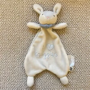 H&M Bunny Blue Cream I Love Snuggles Baby Comforter Soft Toy Lovey Plush - Picture 1 of 4