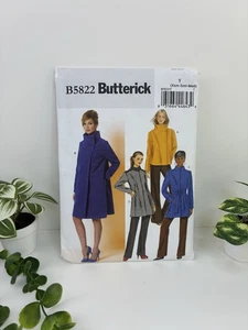 Jacket Coat Belt Size XS-M  Pattern 5822 Lined Pockets Loose Fit Collar Uncut - Picture 1 of 2