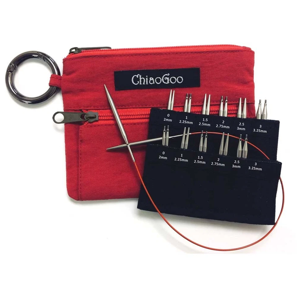 ChiaoGoo Stricknadeln-Set - 12 Paar, 5/8cm (Kit mit Beutel)