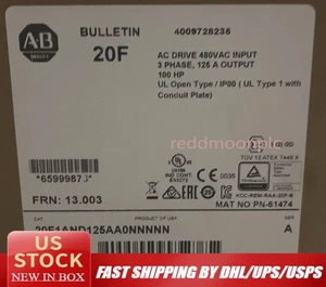 ALLEN BRADLEY 20F1AND125AA0NNNN 480VAC ENTRADA 125A SALIDA 100HP SER A FRN 13.003 - Imagen 1 de 9