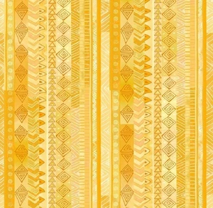 Laurel Burch Basic Yellow Stripes Cotton Quilt Fabric By Yard - Picture 1 of 1
