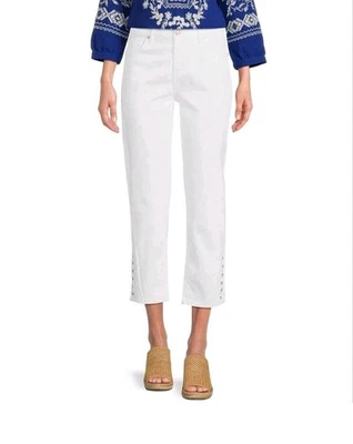 Code Bleu Chelsea Stretch Capri Jeans  Pants 20W White Secret Tummy Panel (A4) - Image 1 of 4