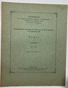 Vögel. Wissenschaftliche Ergebnisse Balutschistan Pakistan 1913 - Imagen 1 de 1