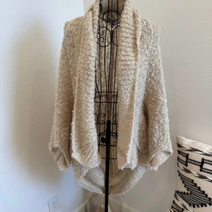 Hinge Nubby Knit Textured Open Front Cocoon Dolman Sleeve Cardigan XS/S - Picture 1 of 10