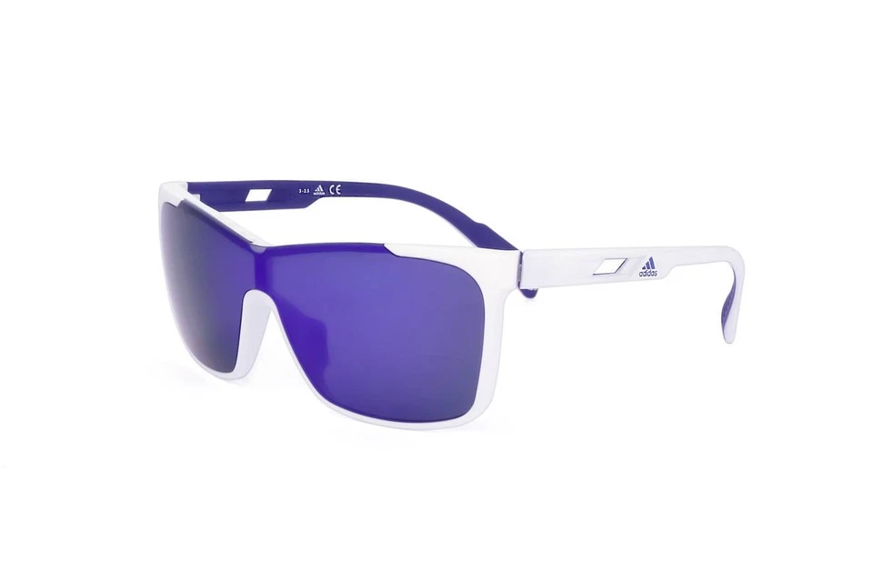 Adidas White Shield Sunglasses w/ Mirror Lens - SP0019 21X 00