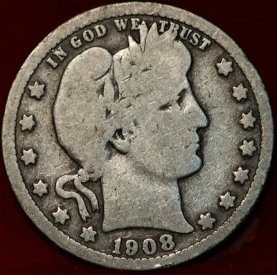 1908-O New Orleans Mint Silver Barber Quarter - Image 1 of 2