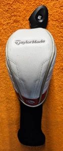 TAYLORMADE AERO BURNER TP HYBRID HEADCOVER HAS # TAG WHITE - RED - Picture 1 of 5