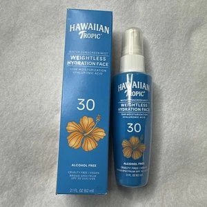 Hawaiian Tropic Idratazione Viso Senza Peso SPF 30 Acqua Protezione Solare Nebulizzatore 2,1 oz - Foto 1 di 6